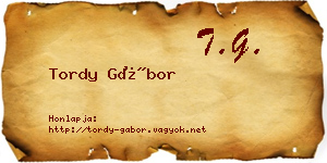 Tordy Gábor névjegykártya