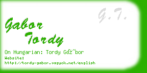 gabor tordy business card